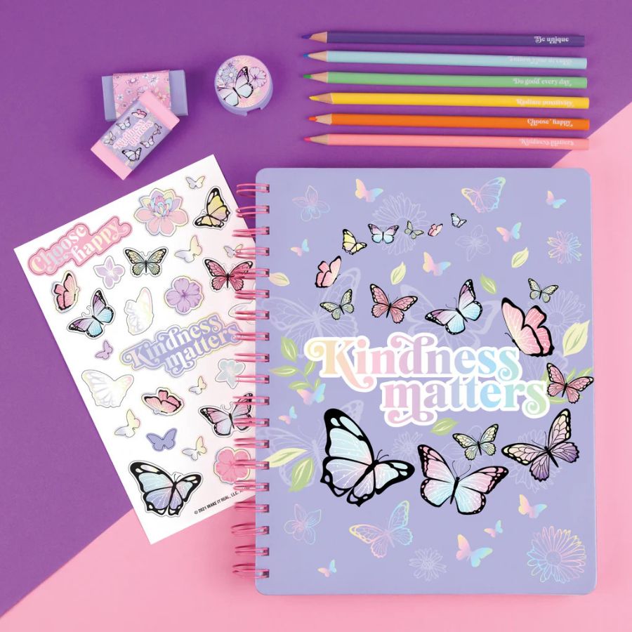 Bộ sổ tay, bút chì màu - Butterfly 3C4G 12025