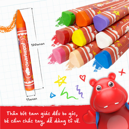 Bộ Bút Sáp Màu Colorful - 16 màu CLEVERHIPPO CRAYON1601