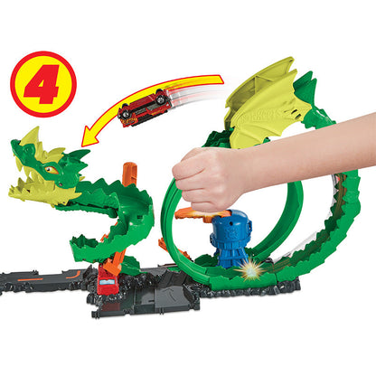 Bộ Hot Wheels Rồng Xanh Phun Lửa HOT WHEELS HDP03
