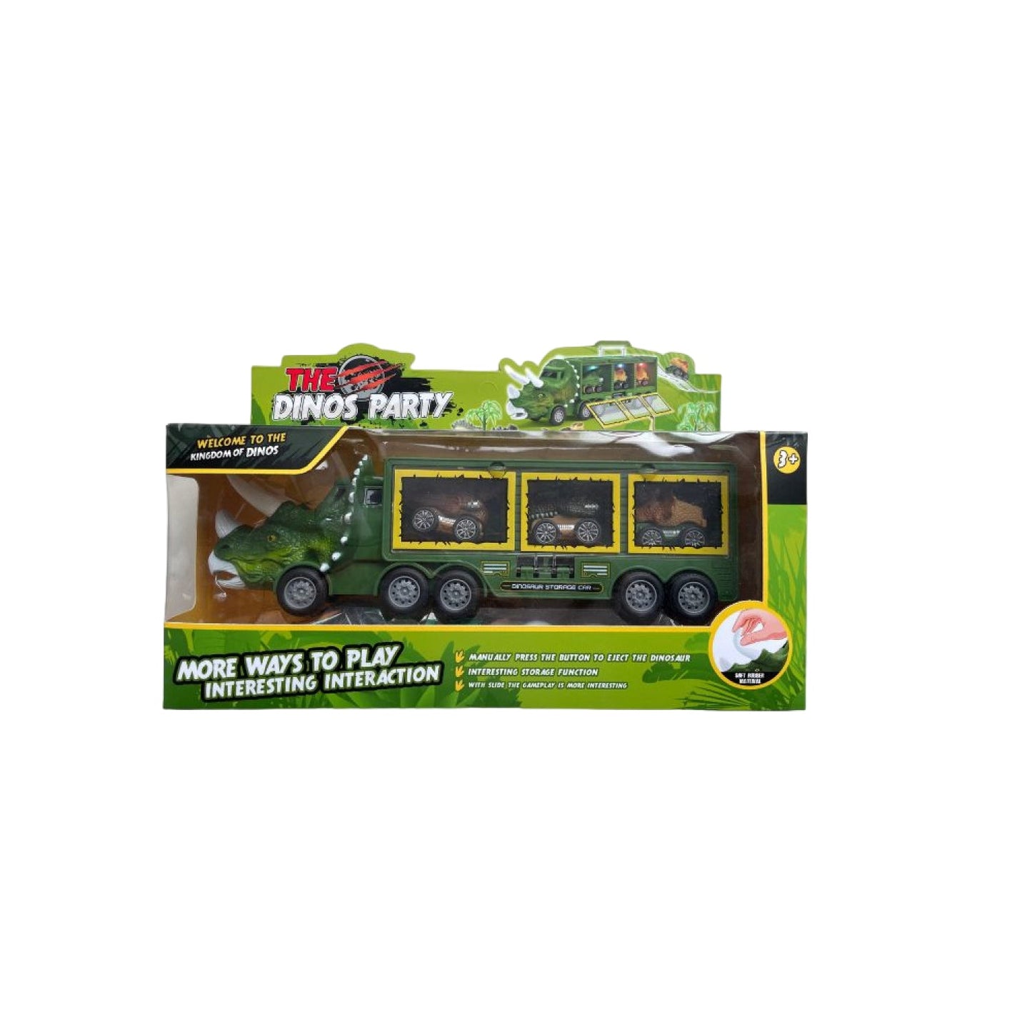 Biệt đội xe tải giải cứu khủng long xanh lá DINOS PARTY 1300A