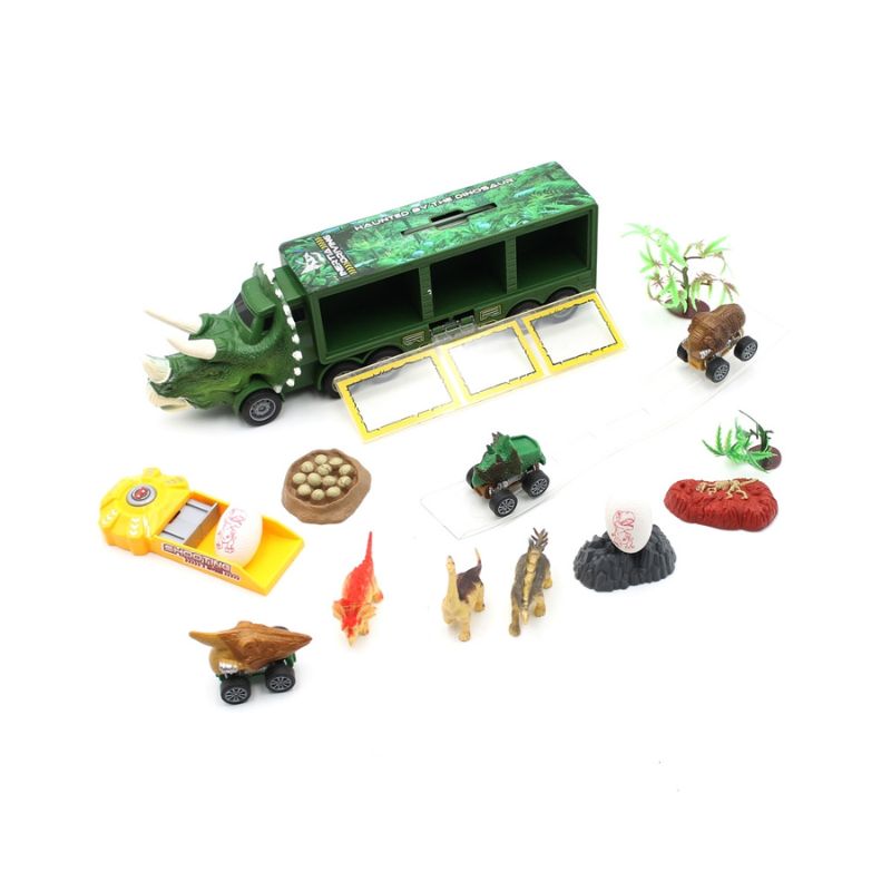Biệt đội xe tải giải cứu khủng long xanh lá DINOS PARTY 1300A