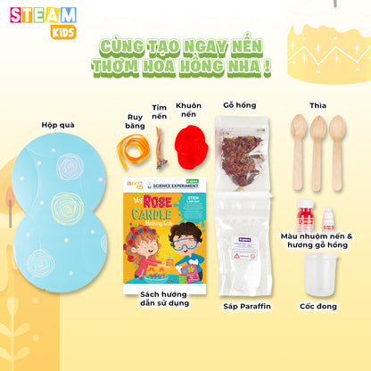 Bộ Thí Nghiệm Chế Tạo Nến Thơm Hoa Hồng STEAM 13027