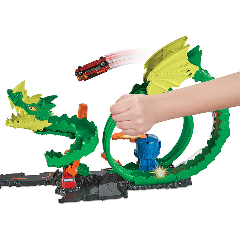 Bộ Hot Wheels Rồng Xanh Phun Lửa HOT WHEELS HDP03