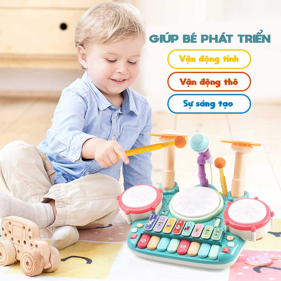 Bộ trống kèm piano vui nhộn PEEK A BOO PAB003