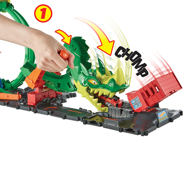 Bộ Hot Wheels Rồng Xanh Phun Lửa HOT WHEELS HDP03