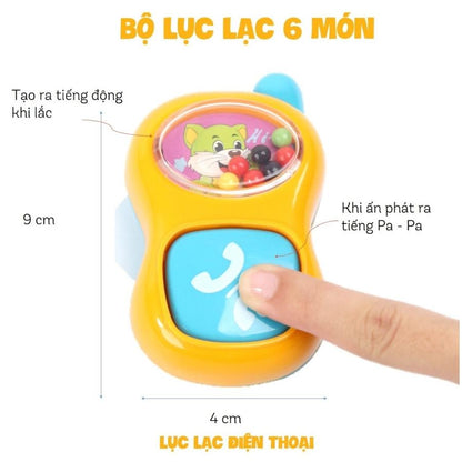 Bộ lục lạc 6 món cho bé PEEK A BOO 939A