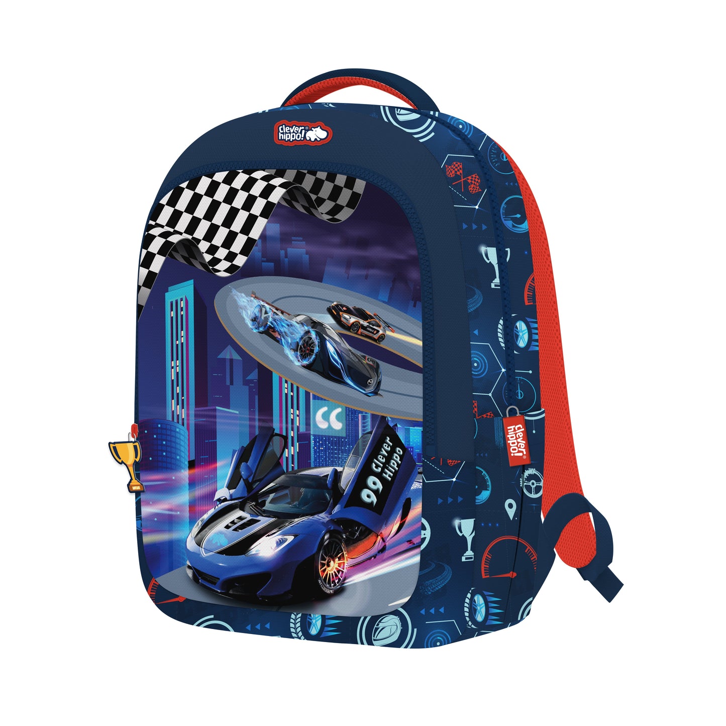 Ba lô Easy Go - Racing Car Xanh dương CLEVERHIPPO BR0110