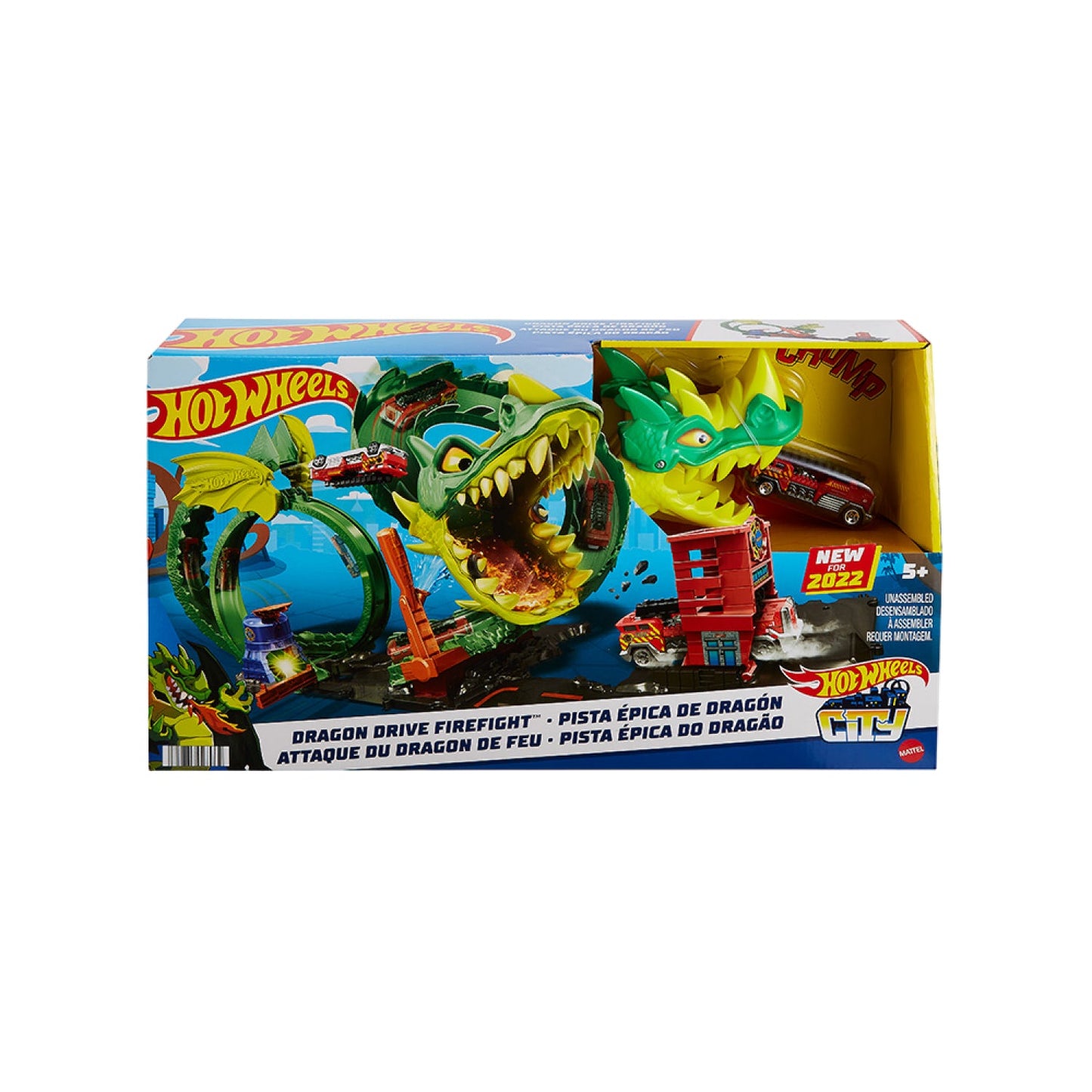 Bộ Hot Wheels Rồng Xanh Phun Lửa HOT WHEELS HDP03