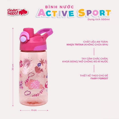 Bình nước TRITAN Fairy Forest NUDE CLEVERHIPPO WB02