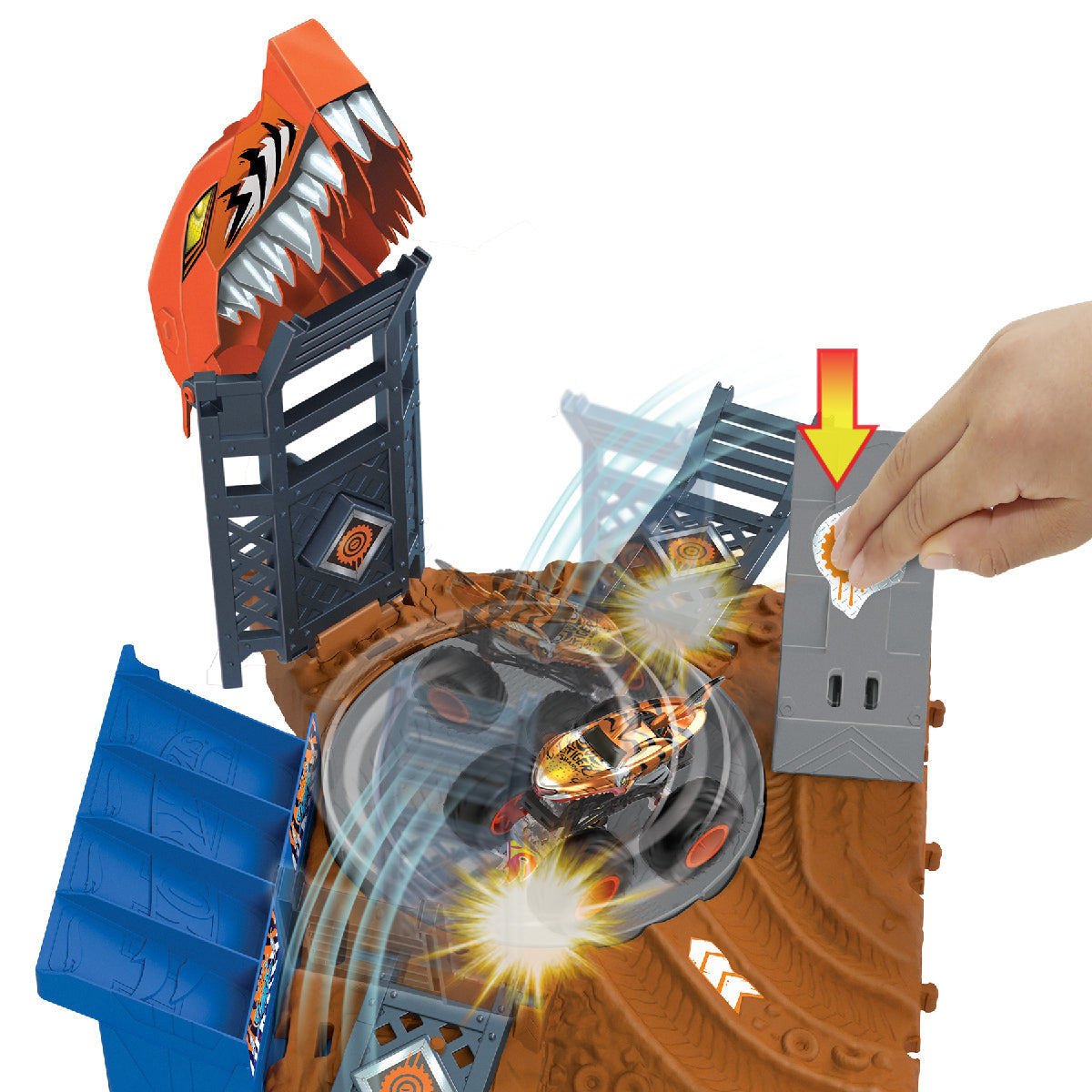 Bộ Đấu Trường Monster Trucks - Vòng Xoay Cá Mập Hot Wheels HNB92