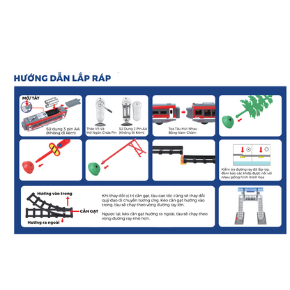 Bộ đồ chơi lắp ráp đường ray và tàu tốc hành chạy pin VECTO VT2934A