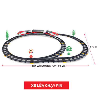 Bộ đồ chơi lắp ráp đường ray và tàu tốc hành chạy pin VECTO VT2934A