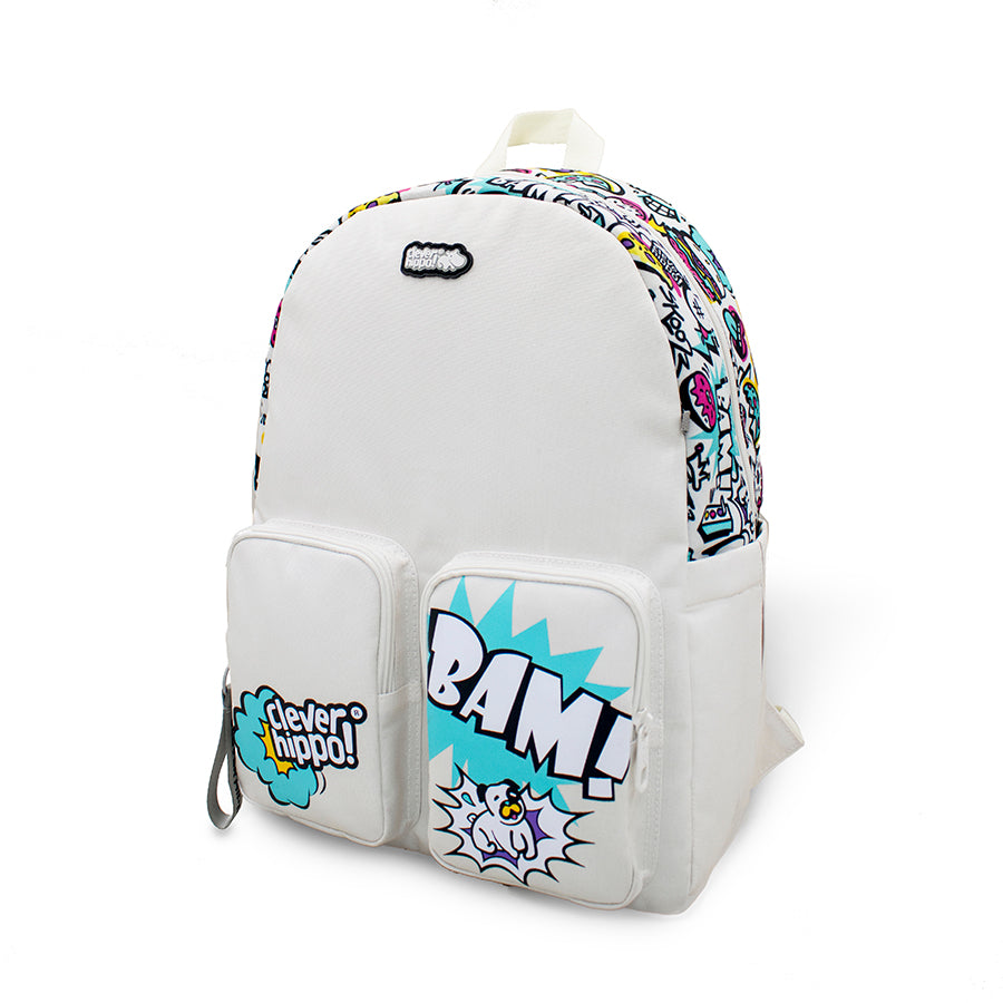 Ba lô HiPock - Street Style Trắng CLEVERHIPPO BST8202