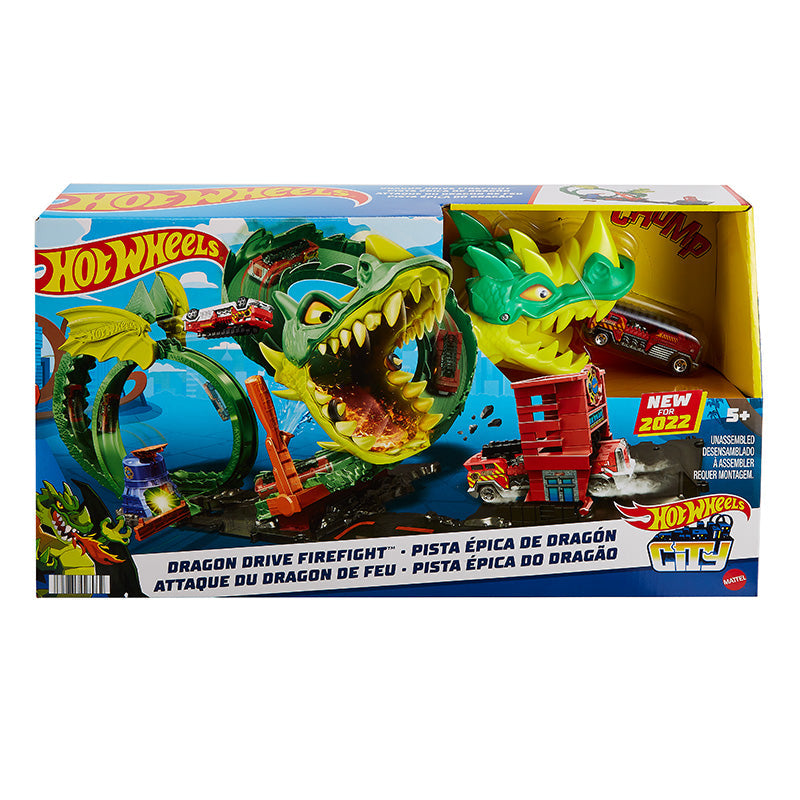 Bộ Hot Wheels Rồng Xanh Phun Lửa HOT WHEELS HDP03
