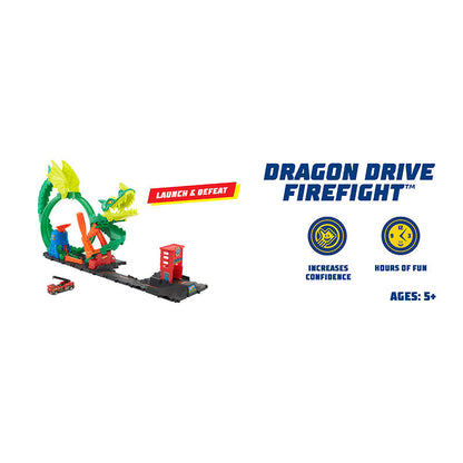 Bộ Hot Wheels Rồng Xanh Phun Lửa HOT WHEELS HDP03