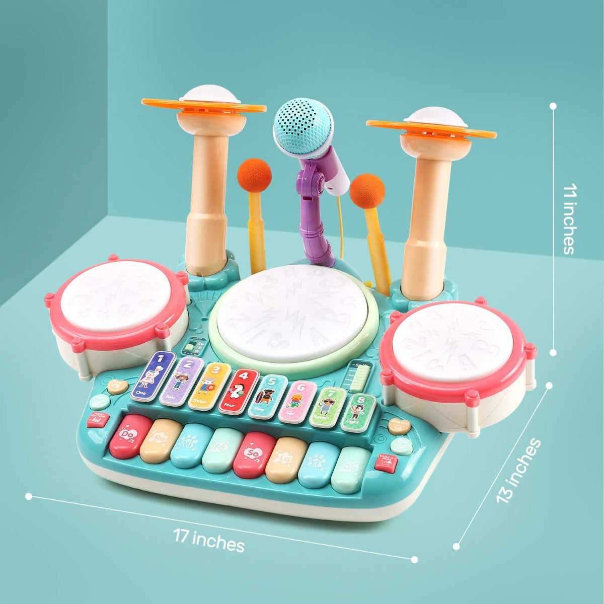 Bộ trống kèm piano vui nhộn PEEK A BOO PAB003