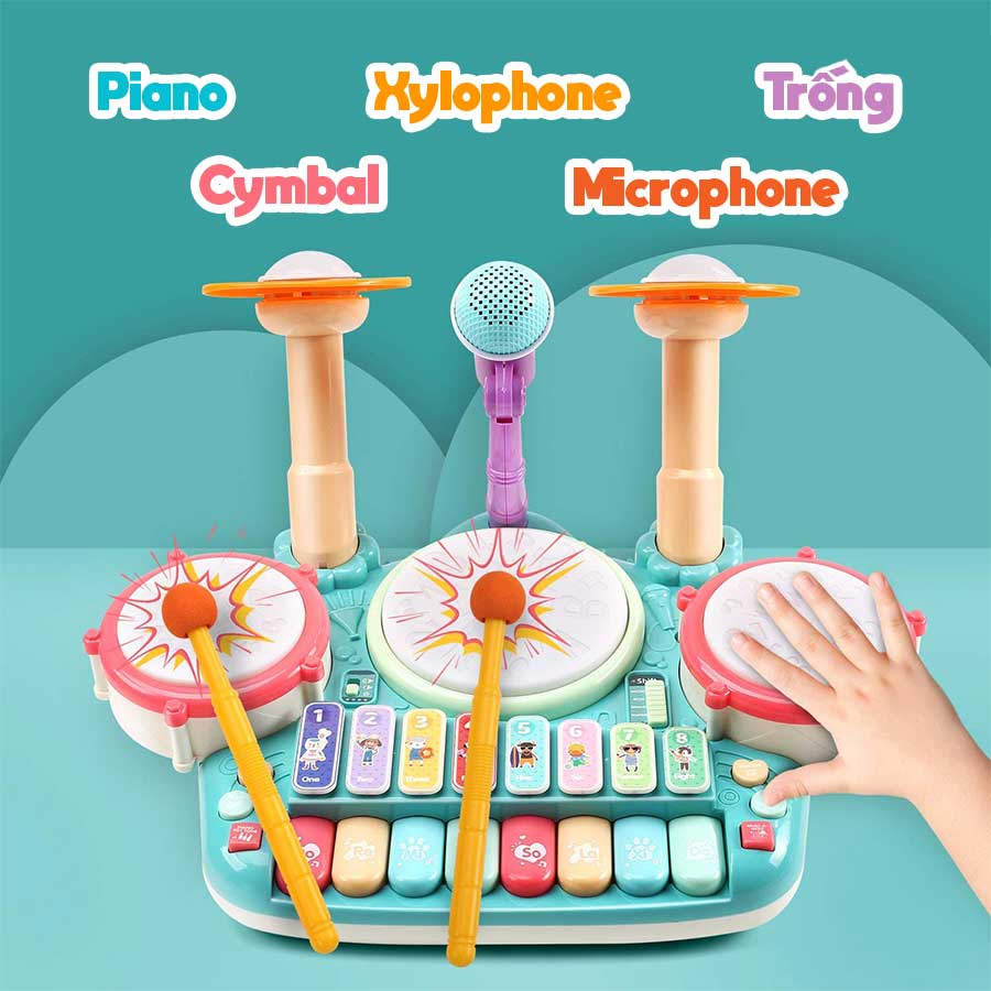 Bộ trống kèm piano vui nhộn PEEK A BOO PAB003