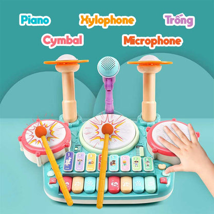 Bộ trống kèm piano vui nhộn PEEK A BOO PAB003