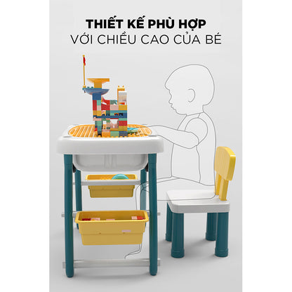 Bàn học kèm ghế cho bé size lớn PEEK A BOO H304-A