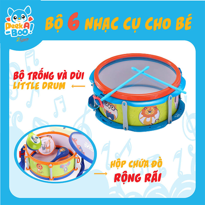Bộ đồ chơi 6 nhạc cụ  cho bé PEEK A BOO PAB015