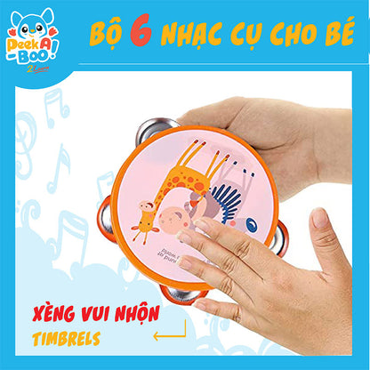 Bộ đồ chơi 6 nhạc cụ  cho bé PEEK A BOO PAB015