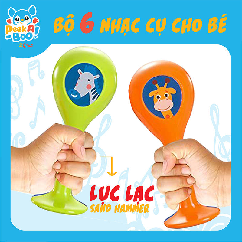 Bộ đồ chơi 6 nhạc cụ  cho bé PEEK A BOO PAB015