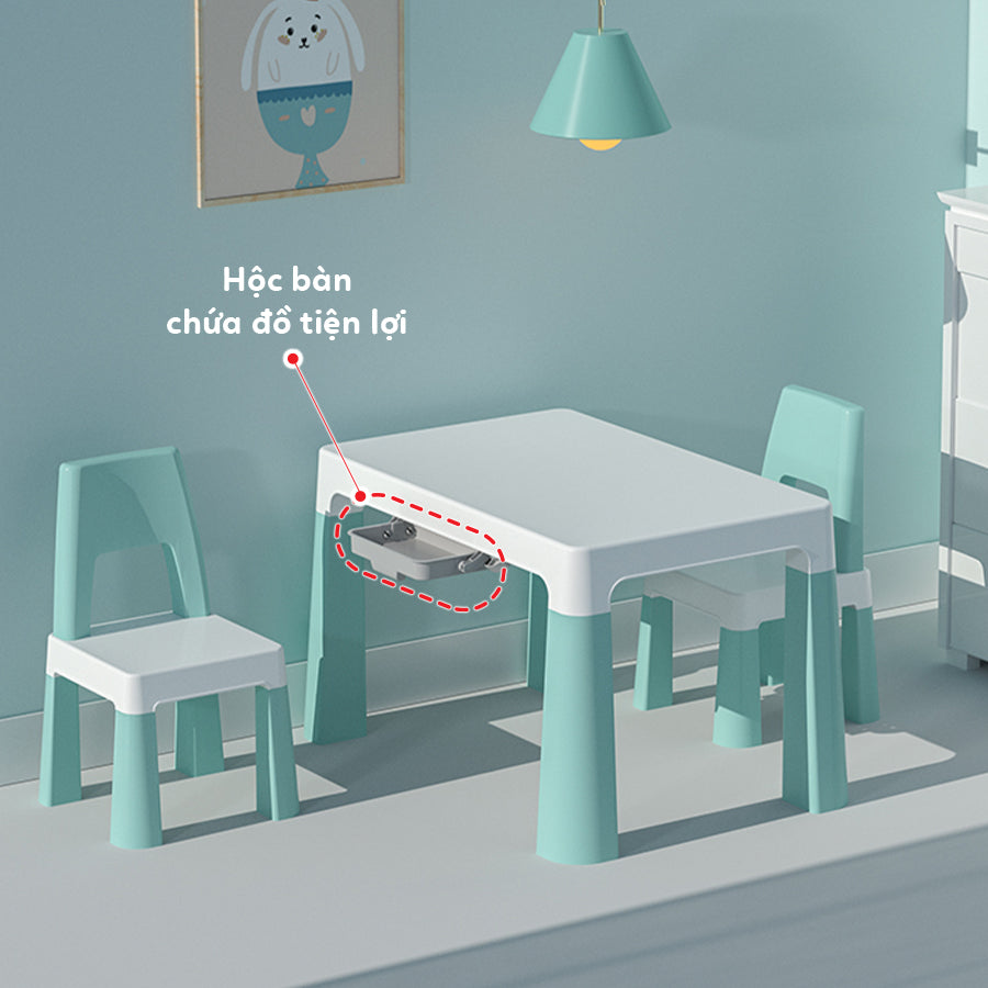 Bàn học kèm ghế cho bé PEEK A BOO PAB019