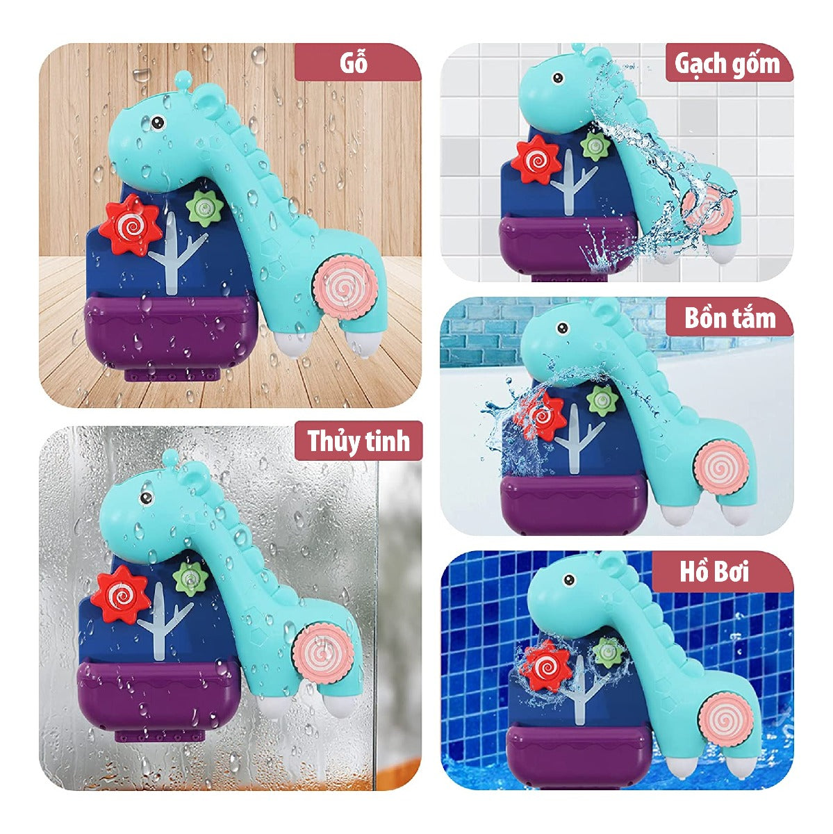 Bộ đồ chơi nhà tắm 6 món cho bé PEEK A BOO PAB022