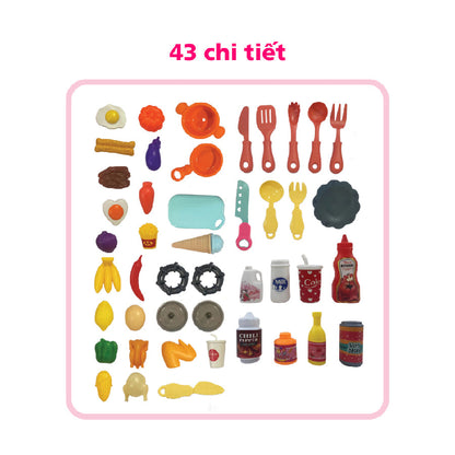 Bộ Bếp Hồng Lớn 43 Chi Tiết SWEET HEART SH0059