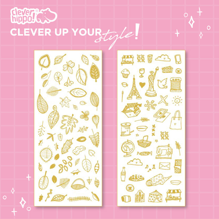 Bộ Golden Sticker lấp lánh Golden CLEVERHIPPO STICKER01