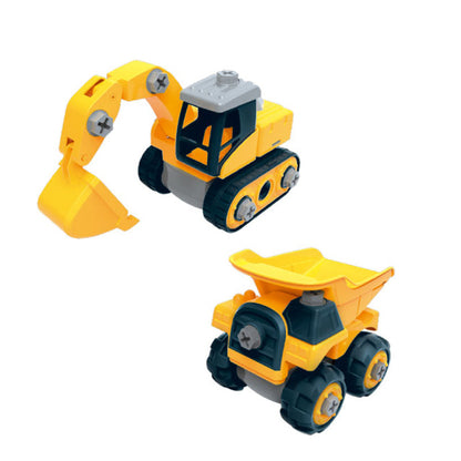 Bộ đồ chơi lắp ráp Vecto DIY-Hai xe công trình kèm theo nón VECTO VT1035