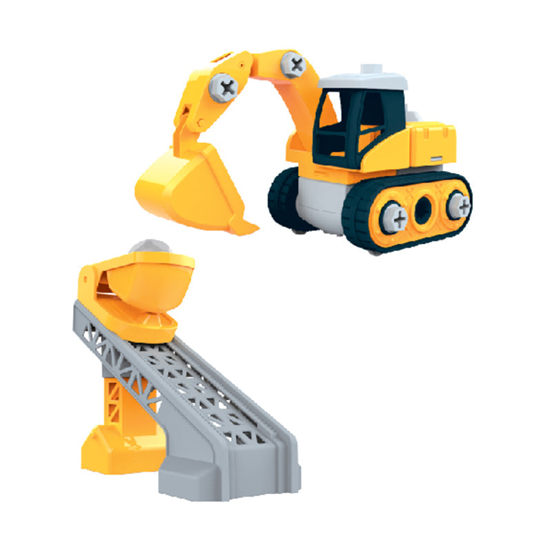 Bộ đồ chơi lắp ráp Vecto DIY-Xe đào, xe lu, nón và phụ kiện VECTO VT1038