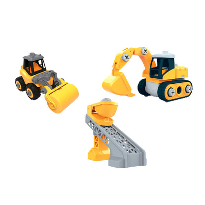 Bộ đồ chơi lắp ráp Vecto DIY-Xe đào, xe lu, nón và phụ kiện VECTO VT1038
