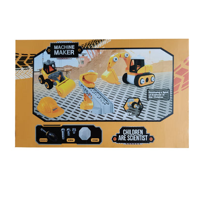Bộ đồ chơi lắp ráp Vecto DIY-Xe đào, xe lu, nón và phụ kiện VECTO VT1038