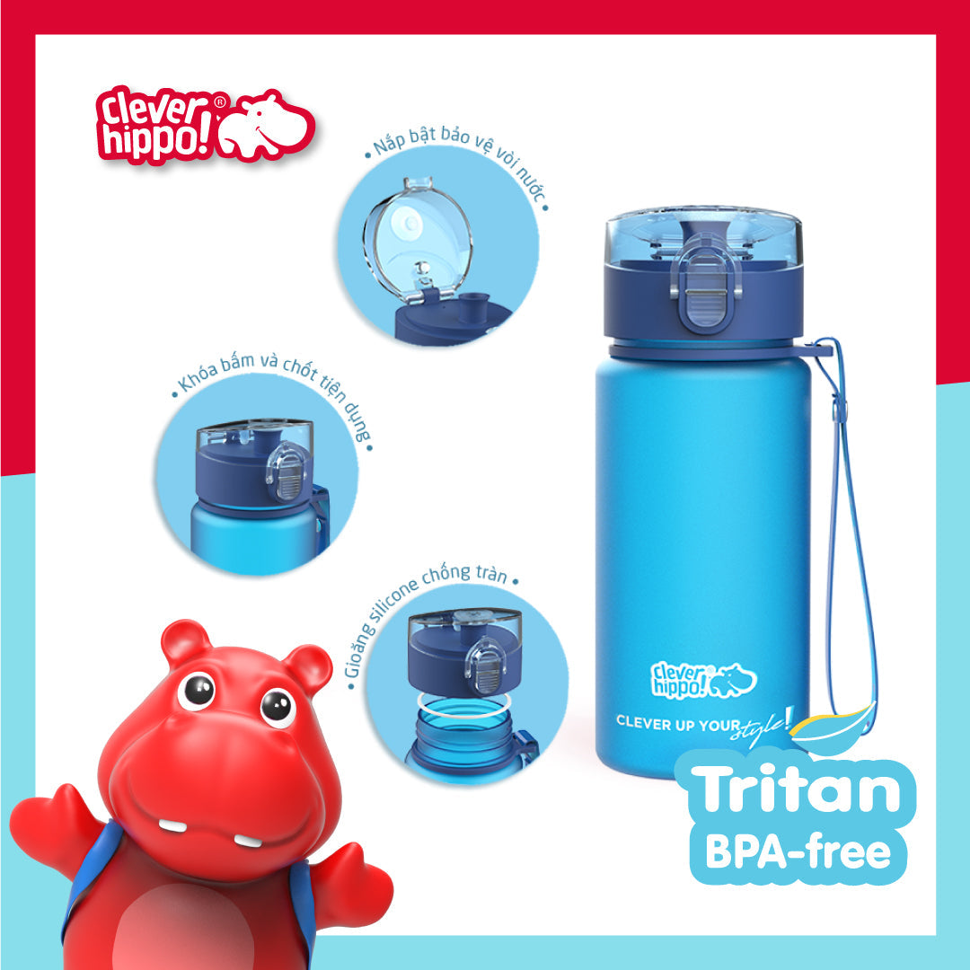 Bình nước Sticker DIY Xanh đại dương CLEVERHIPPO WB1103